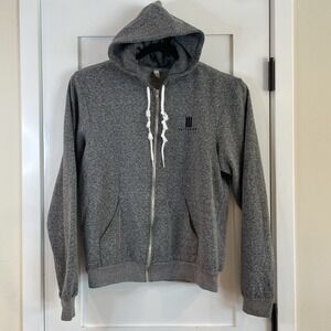 American Apparel Full Zip Hoodie Fleece L Gray Charcoal USA Ignis Triathlon Logo